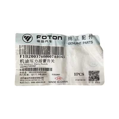 Fukuda Original Auto and Truck Parts Ομάρ Αολίνγκ MRT Κλειστή συναγερμού πίεσης πετρελαίου για Foton